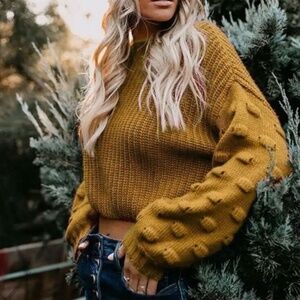 Moon & Madison Bubble Knit Cropped Sweater